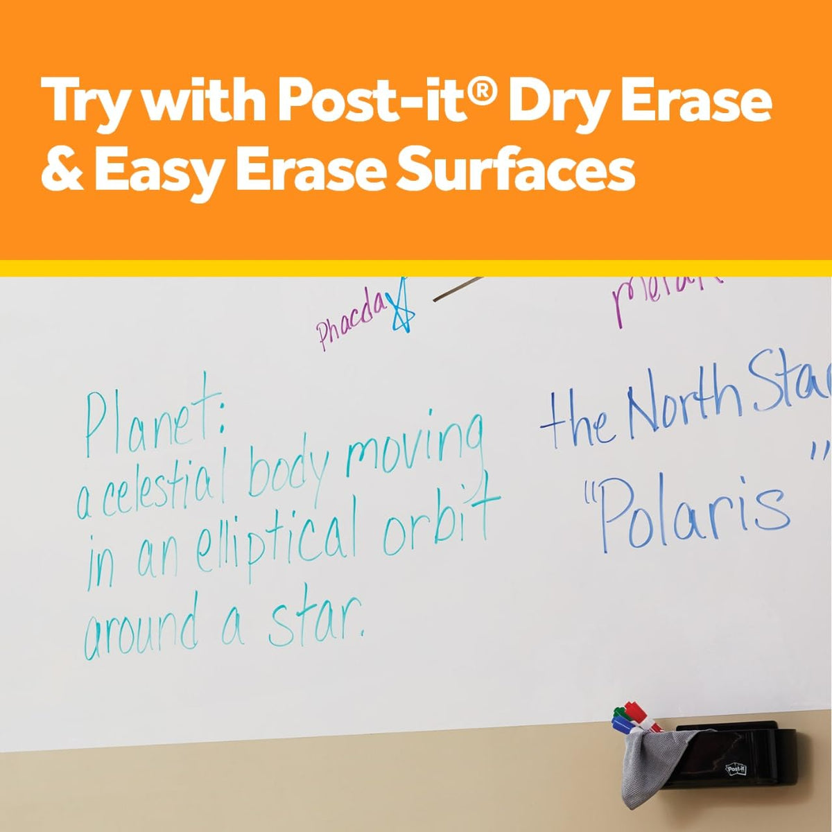 Post-it® Dry Erase Accessory Tray, 1 Accessory Tray, 4 Strips