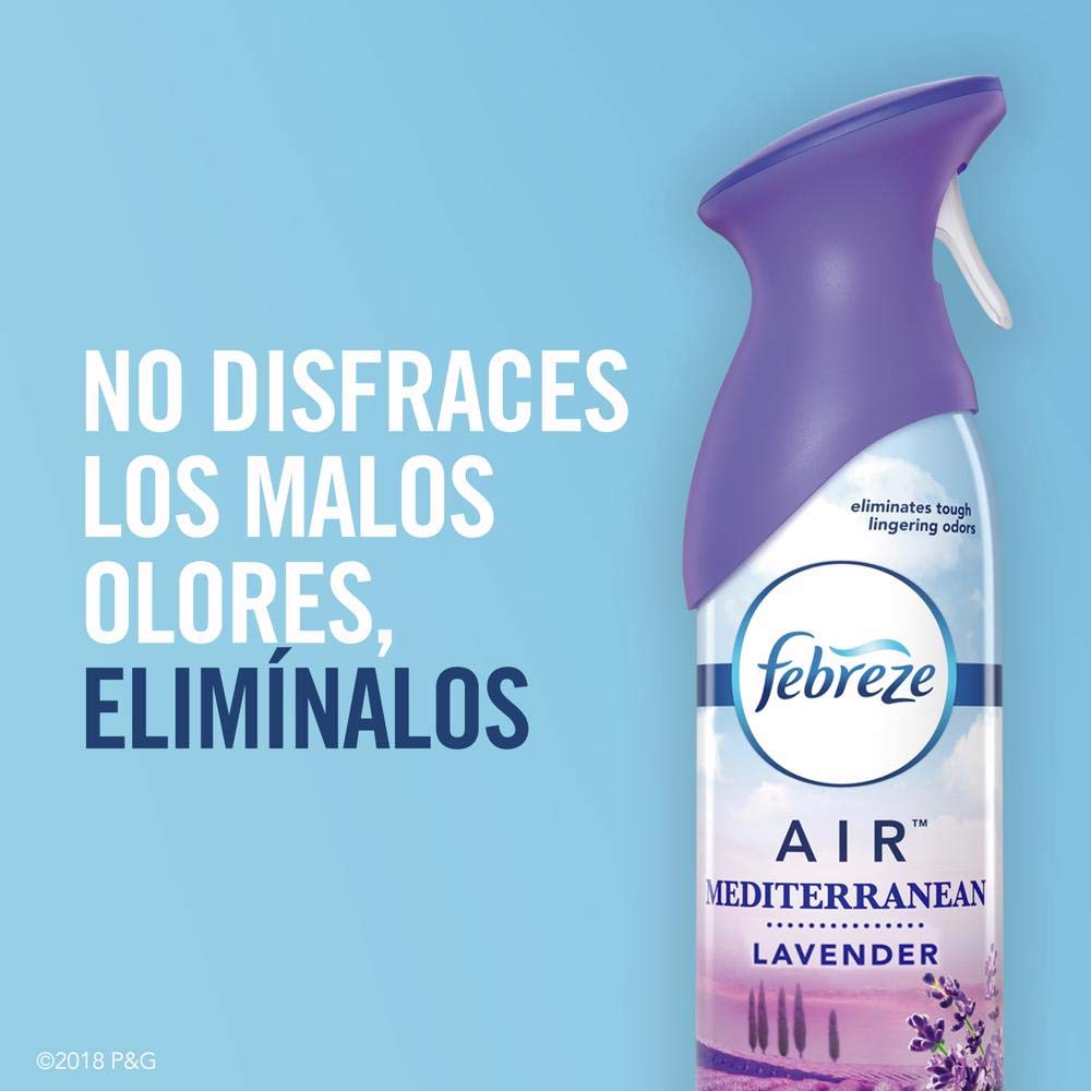 Febreze Air, Mediterranean Lavender, 8.8 Oz Aerosol Spray, 6/carton
