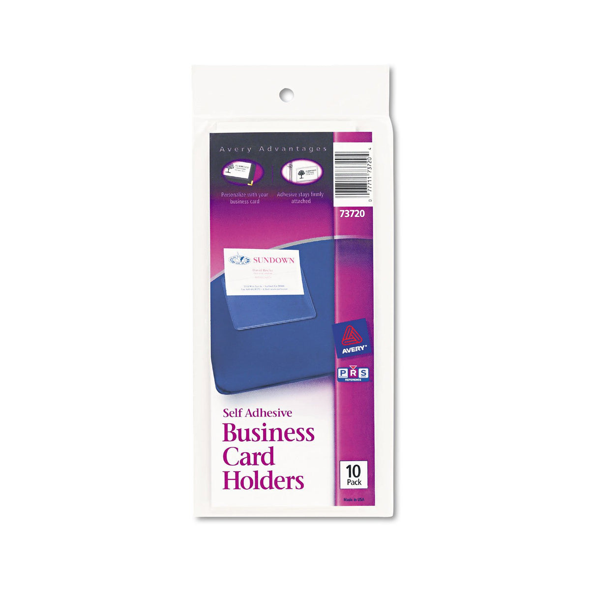Avery 73720 Self-Adhesive Business Card Holders, Top Load, 3-1/2 x 2, Clear, 10/Pack