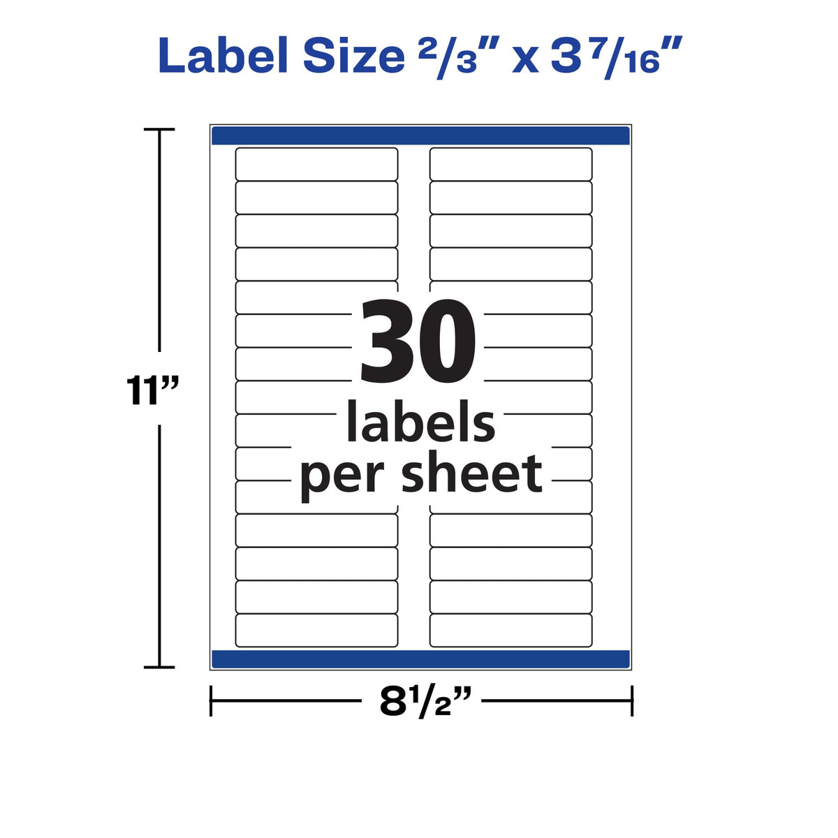 Avery Clear Self-Adhesive Filing Labels, 2/3" x 3-7/16", 450 Printable Labels, Glossy Clear (5029)