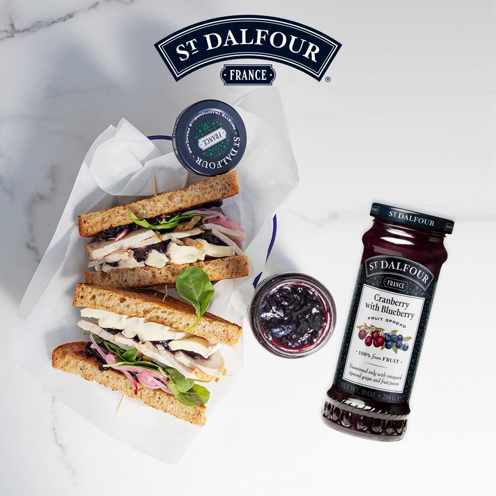 St. Dalfour Cranberry & Blueberry Fruit Spread, 10 Ounce (Pack of 6)