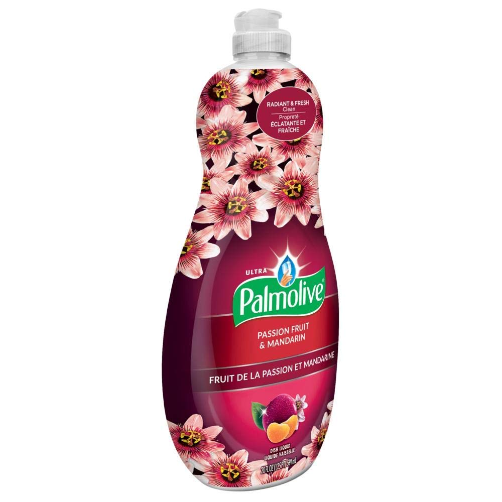 Palmolive Ultra Liquid Dish Soap | Soft Touch on Hands | Tough-on-Grease | Concentrated Formula | Passion Fruit & Mandarin Scent - 20 Ounce Bottle (Pack of 3)