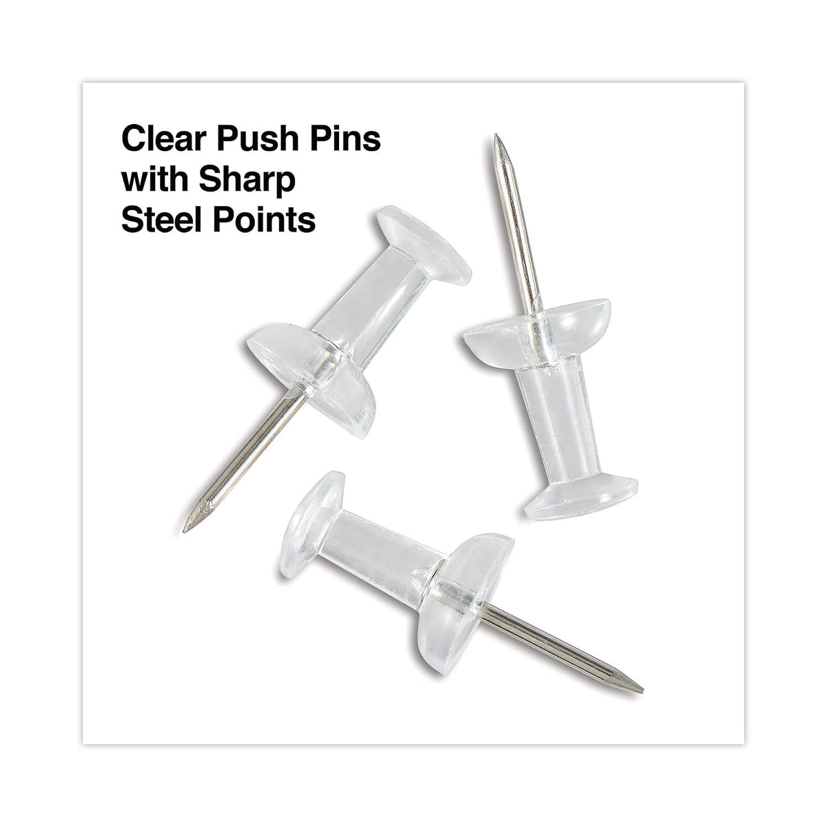 Universal UNV31306 3/8 in. Plastic Push Pins - Clear (400/Pack)