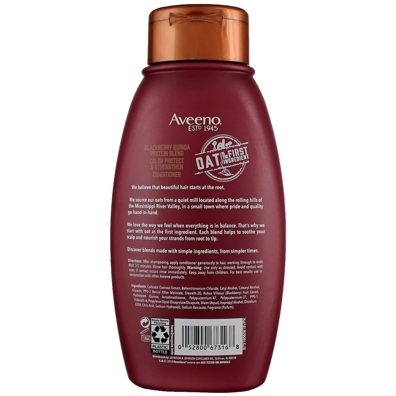 Aveeno Conditioner Blackberry Quinoa Protein Blend 12 Ounce (354ml) (3 Pack)