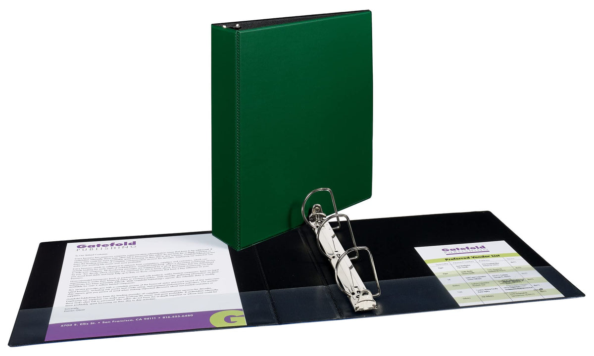 Avery Durable 3 Ring Binder, 2" Slant Rings, 1 Green Binder (27553)
