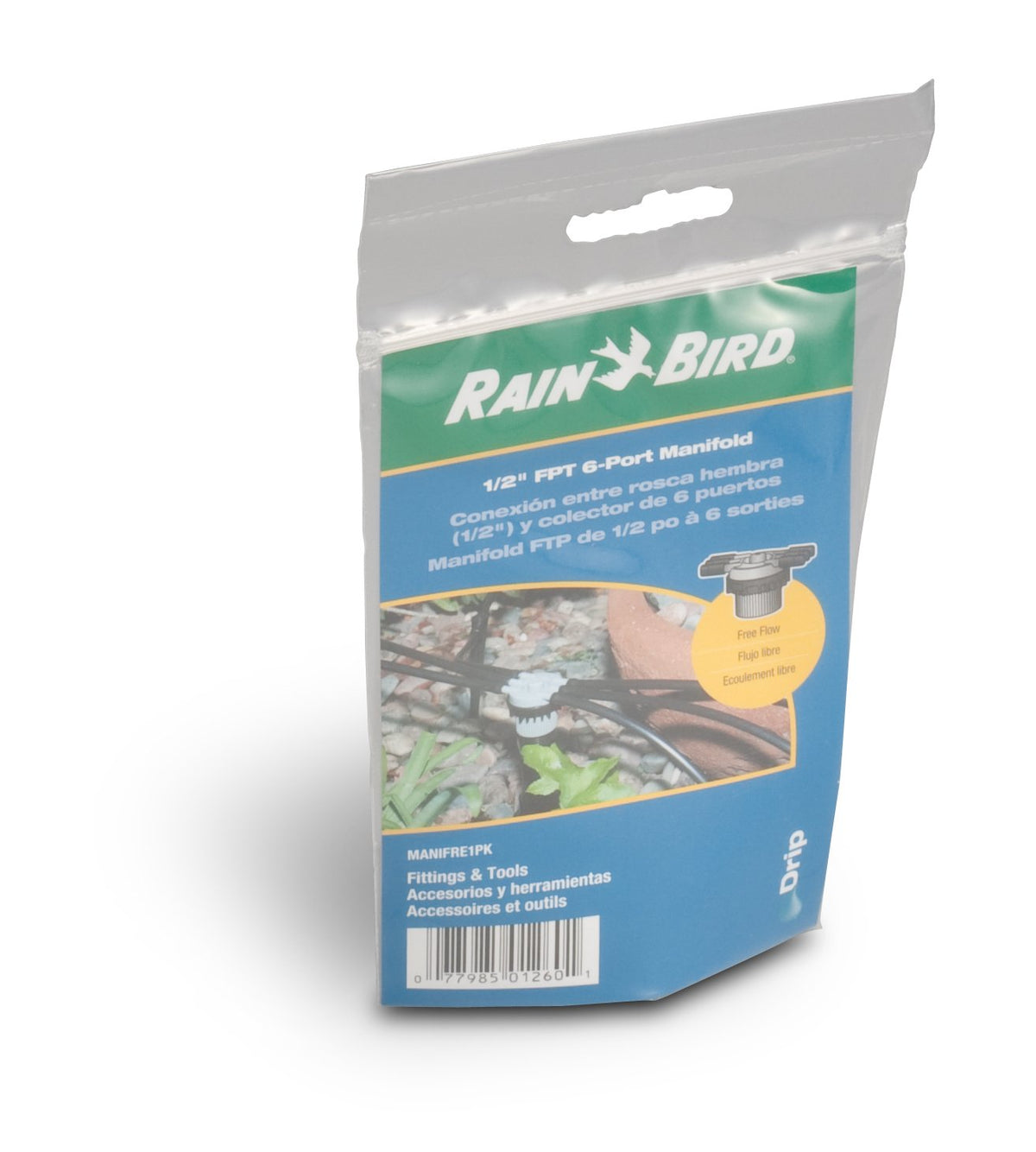Rain Bird MANIFRE6S Drip Irrigation 6-Port Manifold, Unregulated Free Flow