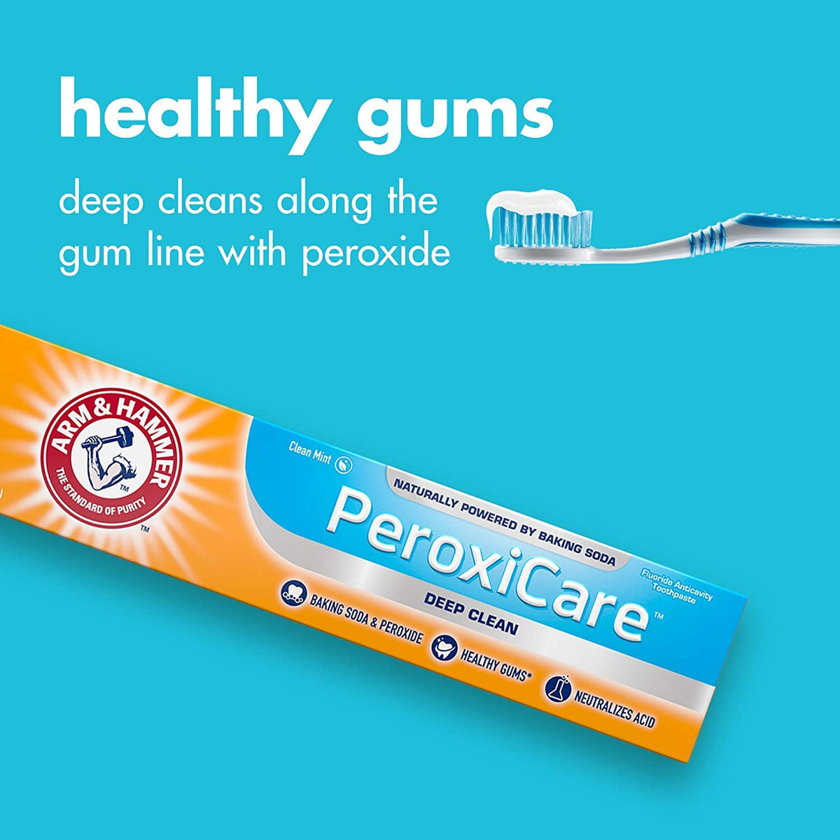 Arm & Hammer PeroxiCare Tartar Control Toothpaste Baking Soda & Peroxide, Fresh Mint 6 oz (Pack of 2)