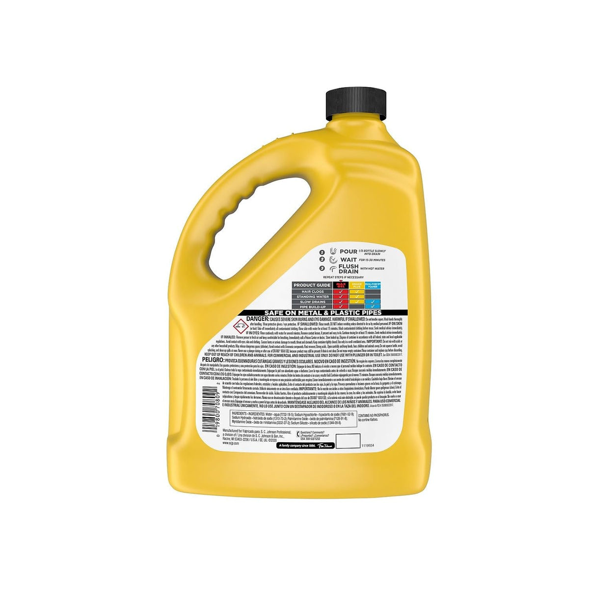 Drano 696642 Max Gel Clog Remover, Bleach Scent, 128 oz Bottle