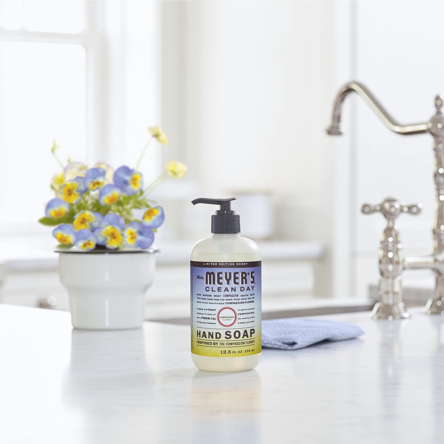 MRS. MEYER'S CLEAN DAY Hand Soap, Compassion Flower, Made with Essential Oils, 12.5 fl. oz