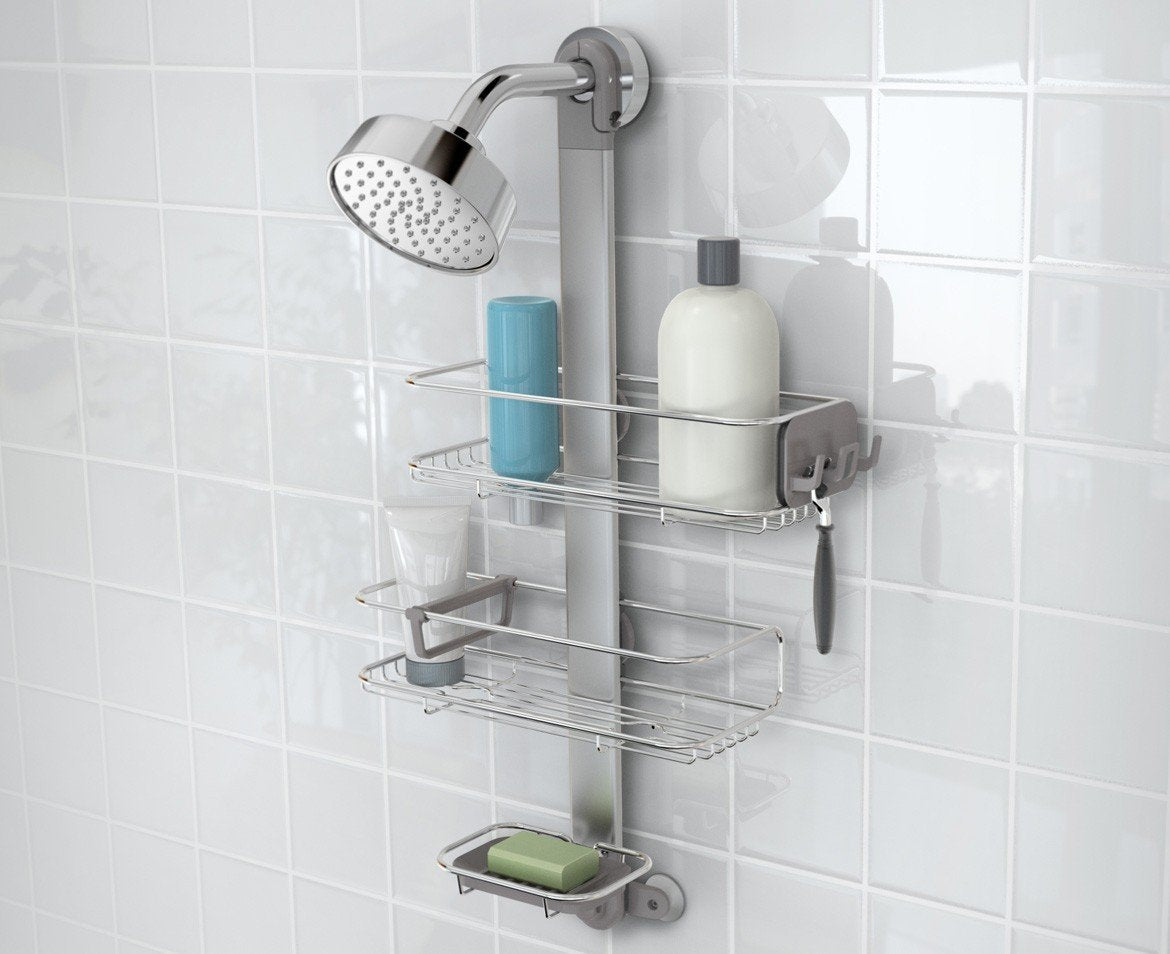 simplehuman Adjustable Shower Caddy, Stainless Steel and Anodized Aluminum