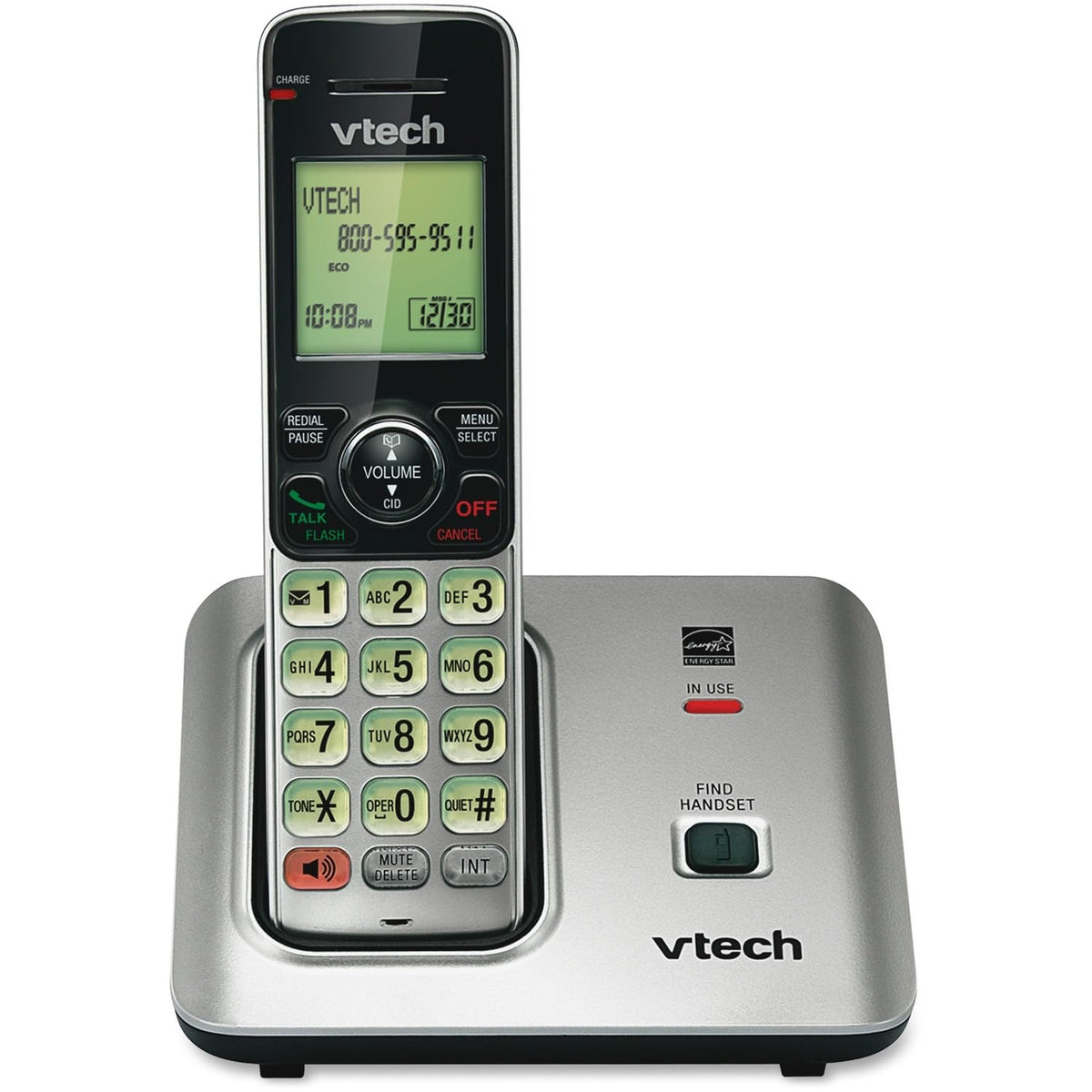 VTech VTECS6619 - DECT 6.0 Expandable Cordless Phone with Caller ID/Call Waiting, Silver with 1 Handset