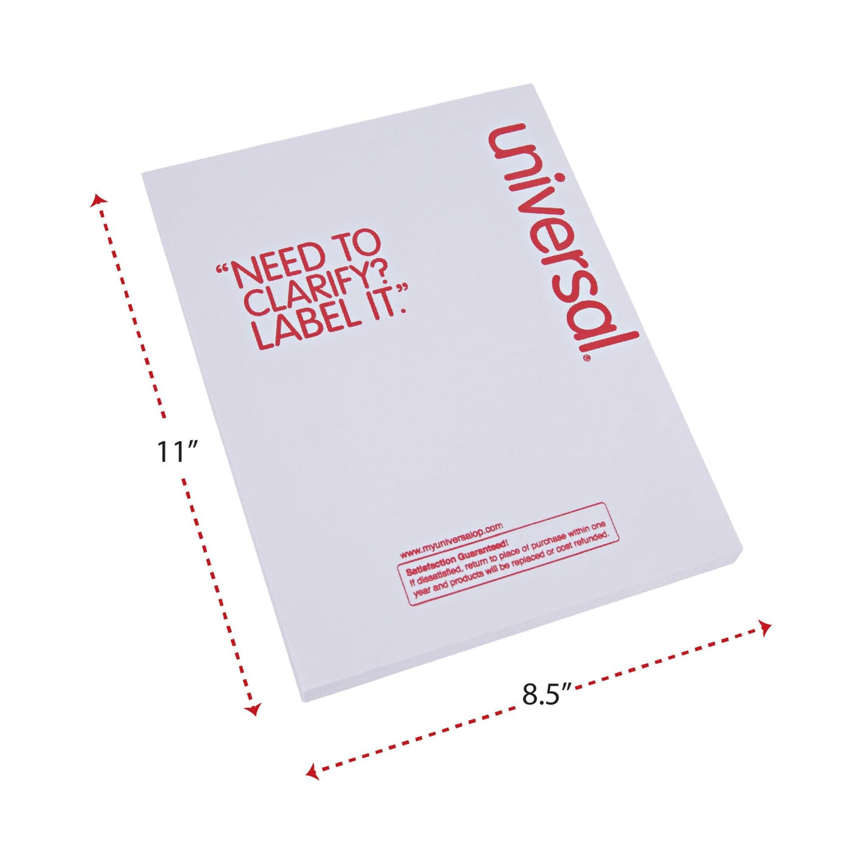 Universal UNV90108 8.5 in. x 11 in. Copier Mailing Labels - White (100/Box)