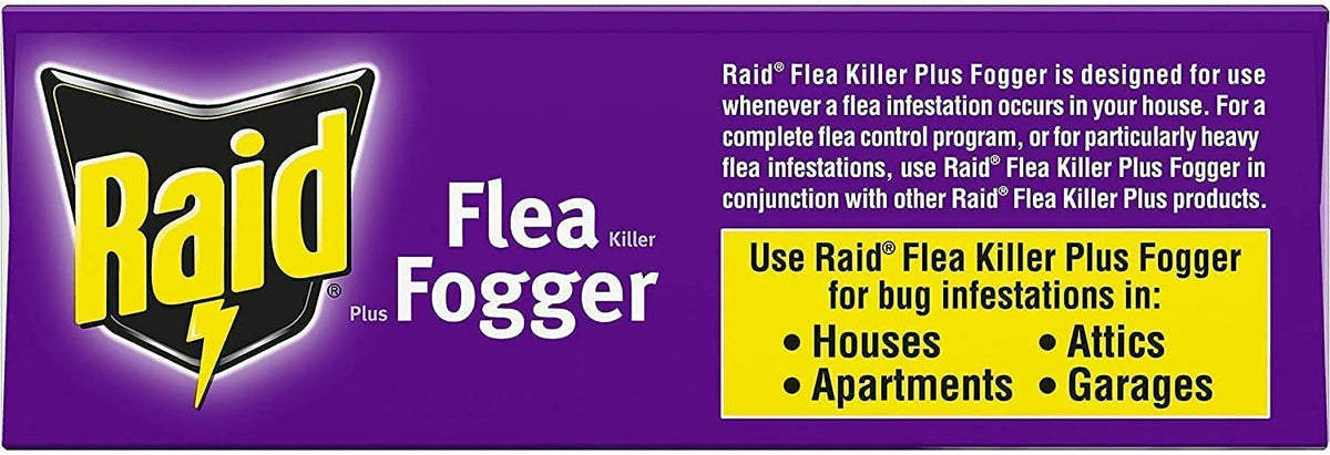 Raid Flea Flogger Plus Killer, Kills Fleas and Hatching Eggs 3 Count (Pack of 4)