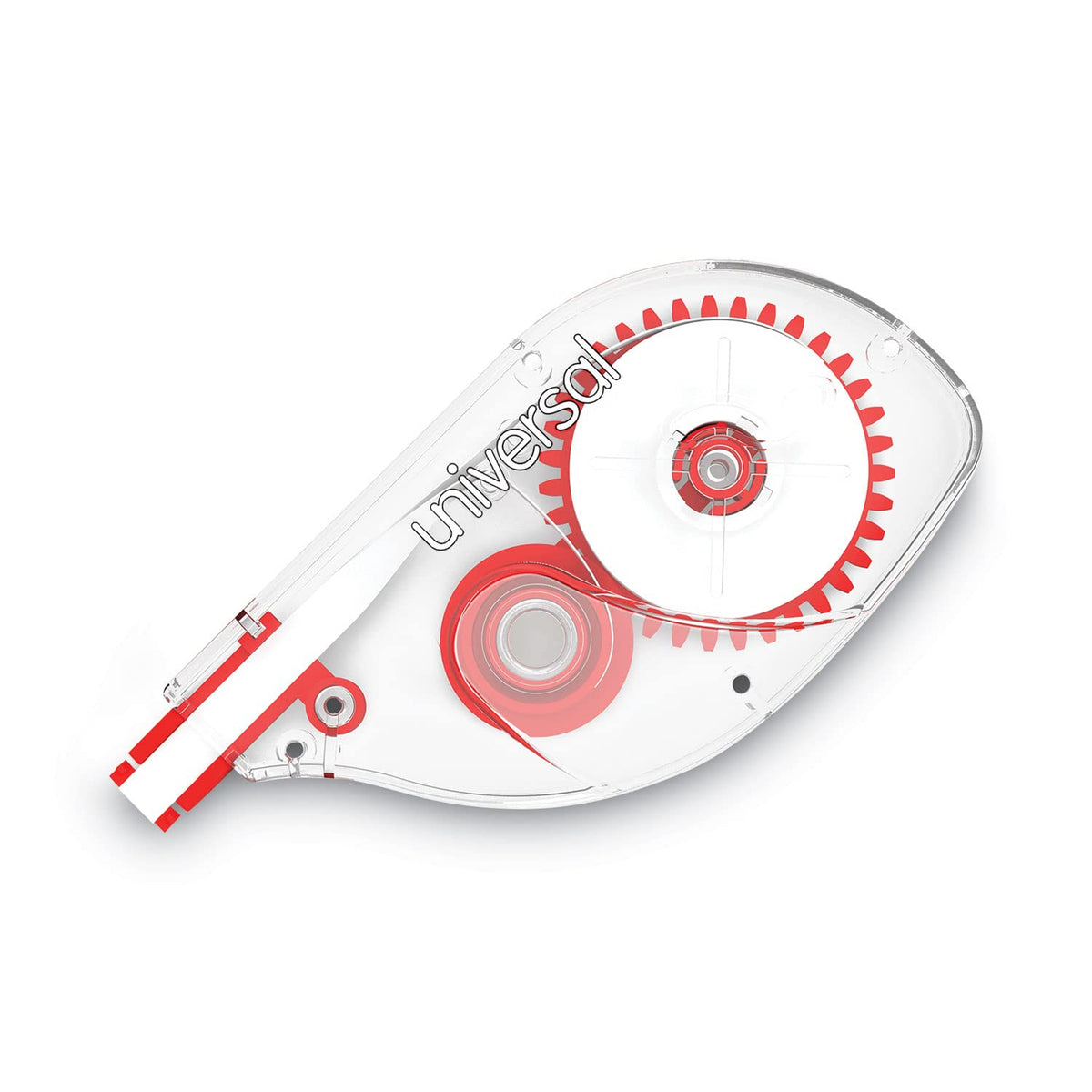 Universal 75610 Side-Application Correction Tape, Clear Red Applicator, 0.2-inch x 393-inch, 6/Pack