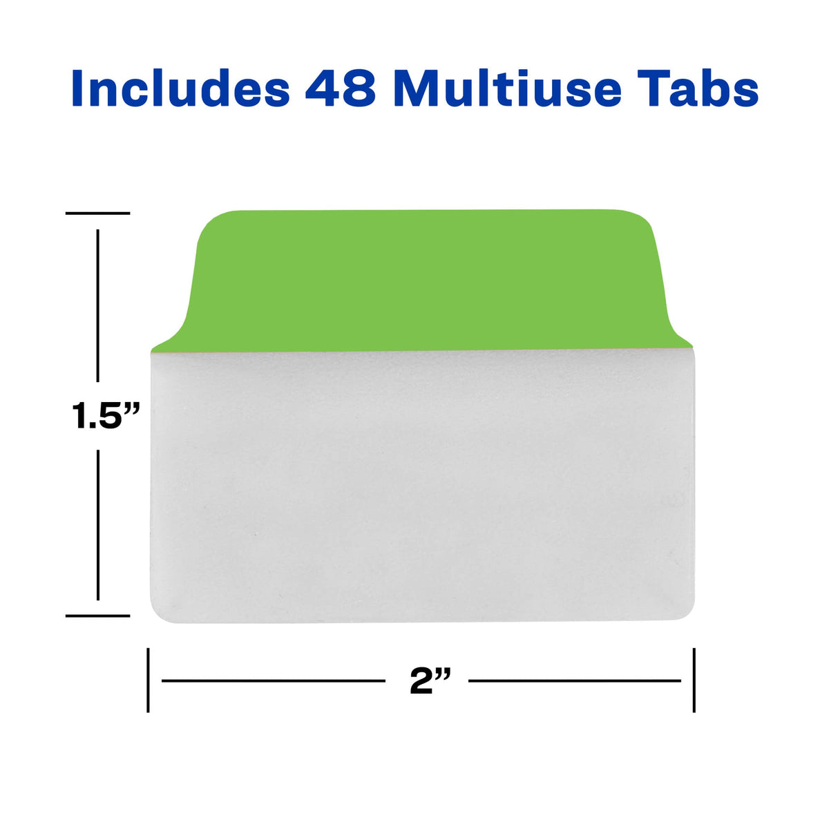 Avery Multiuse Ultra Tabs, 2" x 1.5", 2-Side Writable, Red/Blue/Green, 48 Repositionable Tabs (74757)