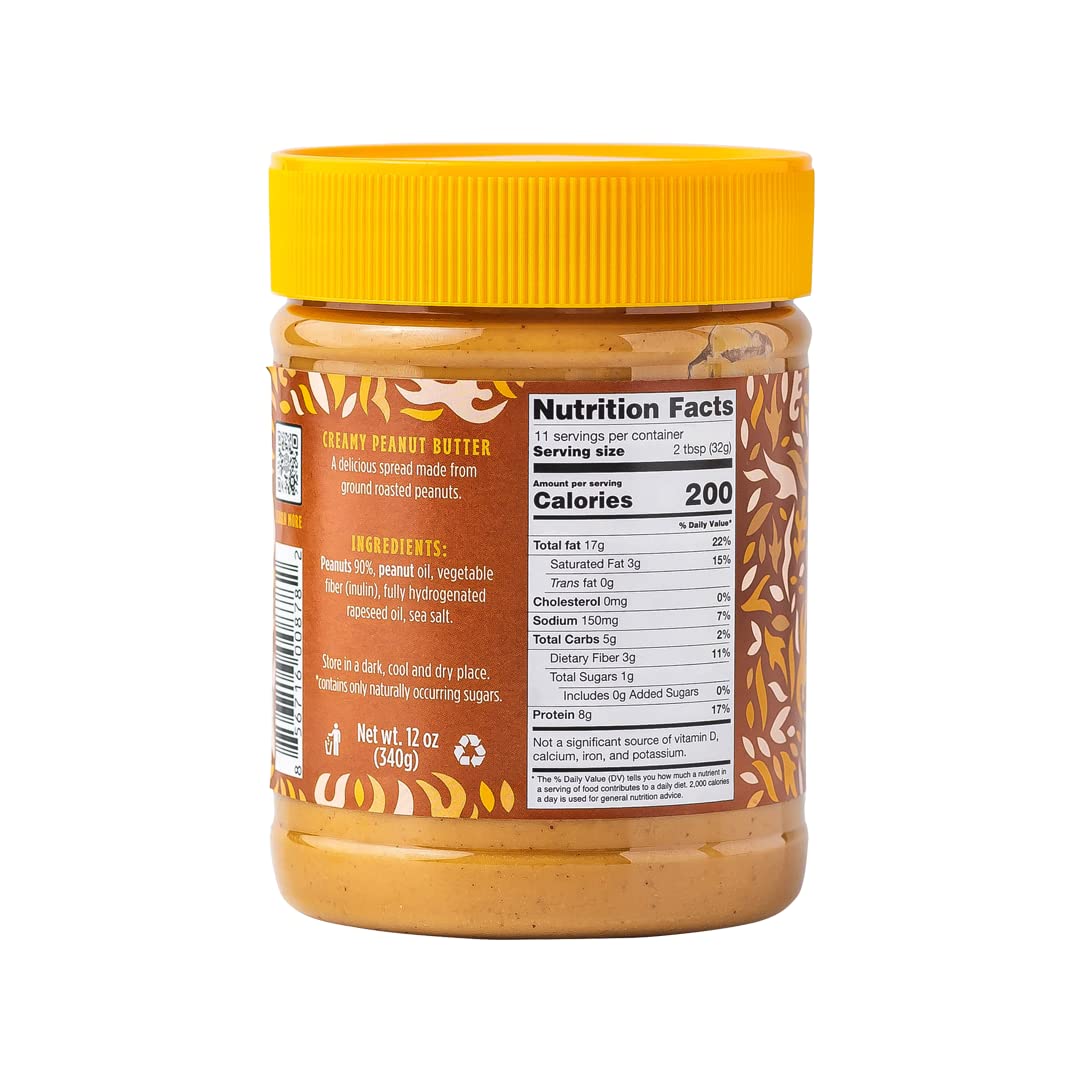 GOOD GOOD Creamy Peanut Butter Keto Friendly - Low Carb & No Added Sugars - Vegan - No Preservatives - Non-GMO - 12 oz / 340g (Pack of 1)