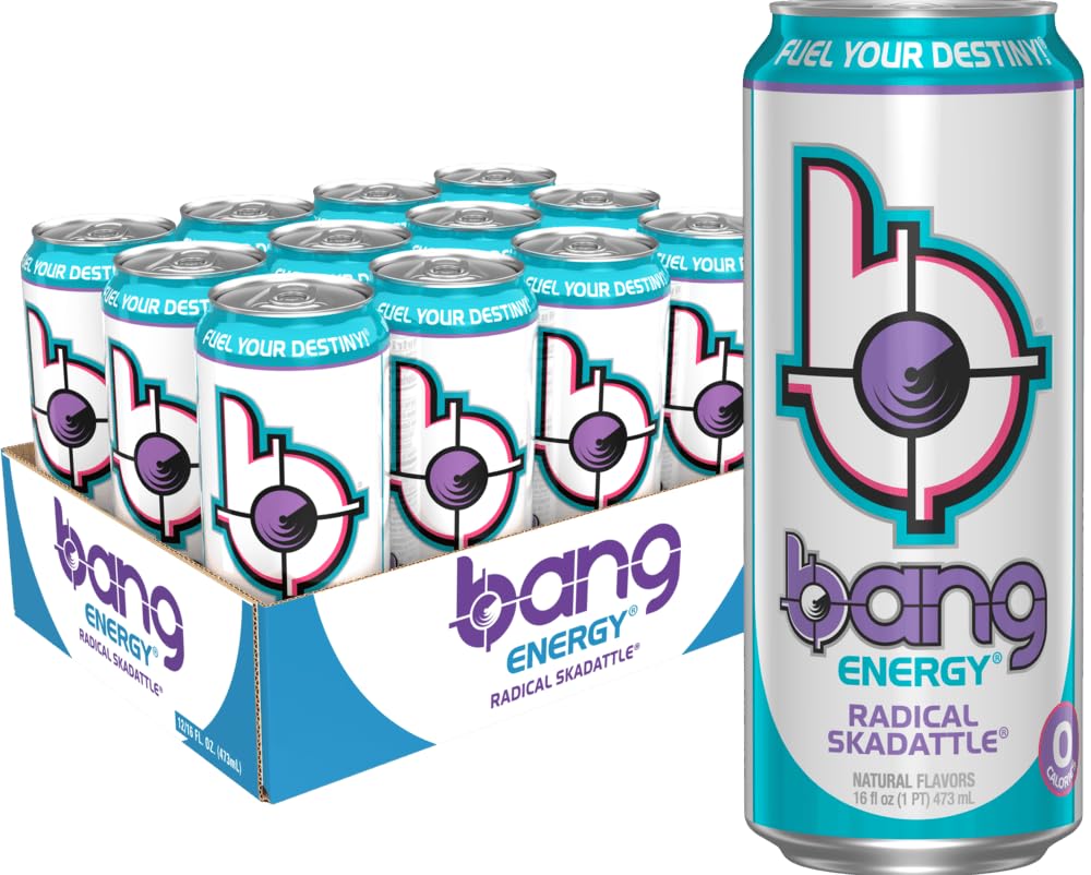 Bang Energy Radical Skadattle, Sugar-Free Energy Drink, 16-Ounce (Pack of 12)