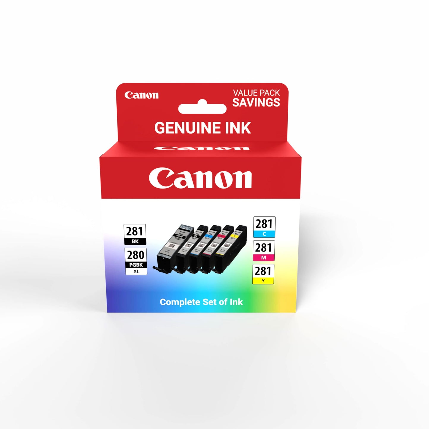 Canon PGI-280 / CLI-281 5 Color Ink Pack, Compatible to TS8120,TS6120,TR8520,TR7520, and TS9120 Wireless Printers, Multi, PGI-280 Full Standard Set
