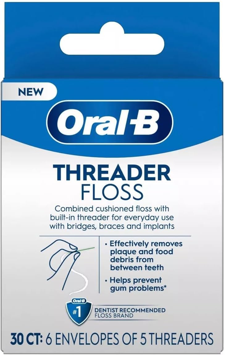 Oral-B Threader Floss, 30 Count (Pack of 6)