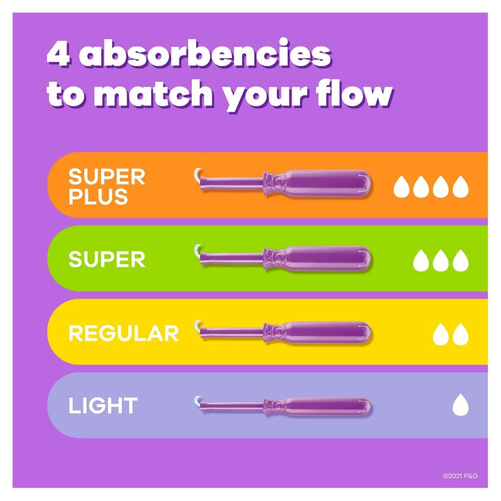 Tampax Radiant Tampons Duo Pack, Light/Regular Absorbency, Unscented, 26 Count (Pack of 4)