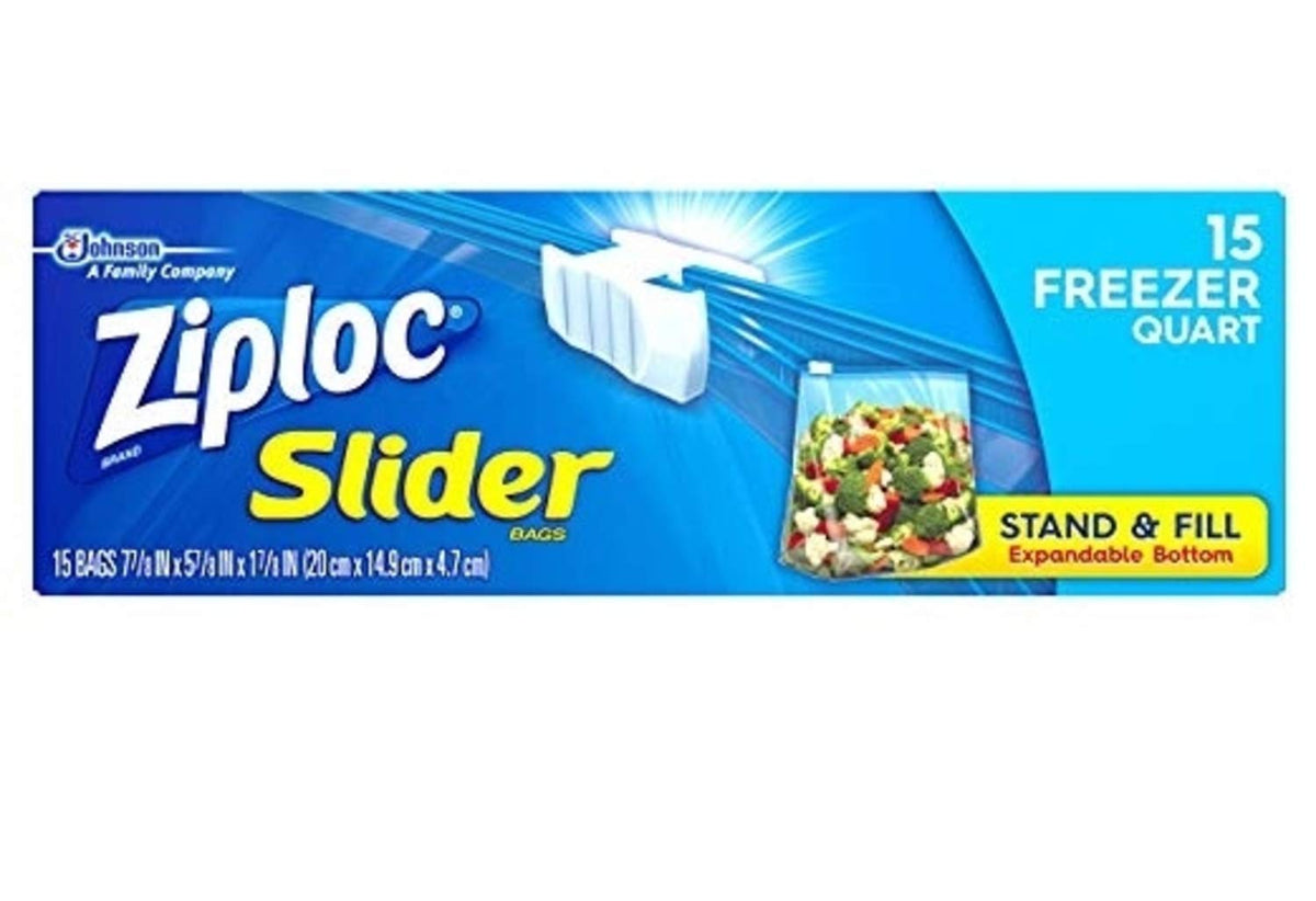 Ziploc Easy Zipper Freezer Quart 1-15 Count boxes