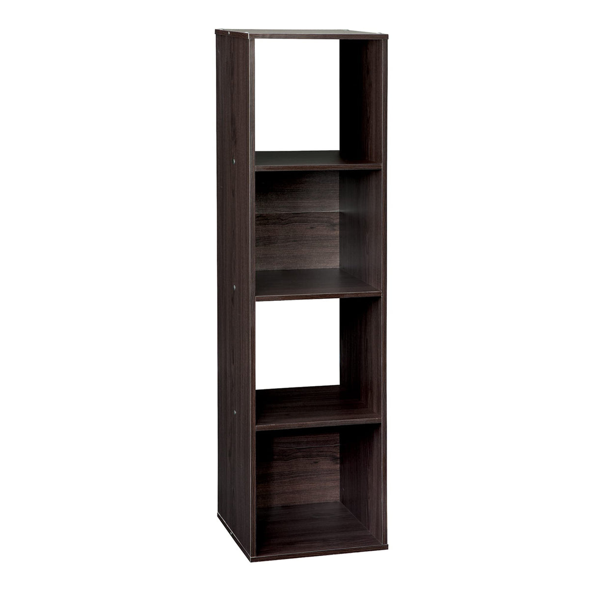 ClosetMaid Cubeicals 4 Cube Storage Shelf Organizer, Stackable, Vertical or Horizontal, Easy Assembly, Wood, Espresso Finish