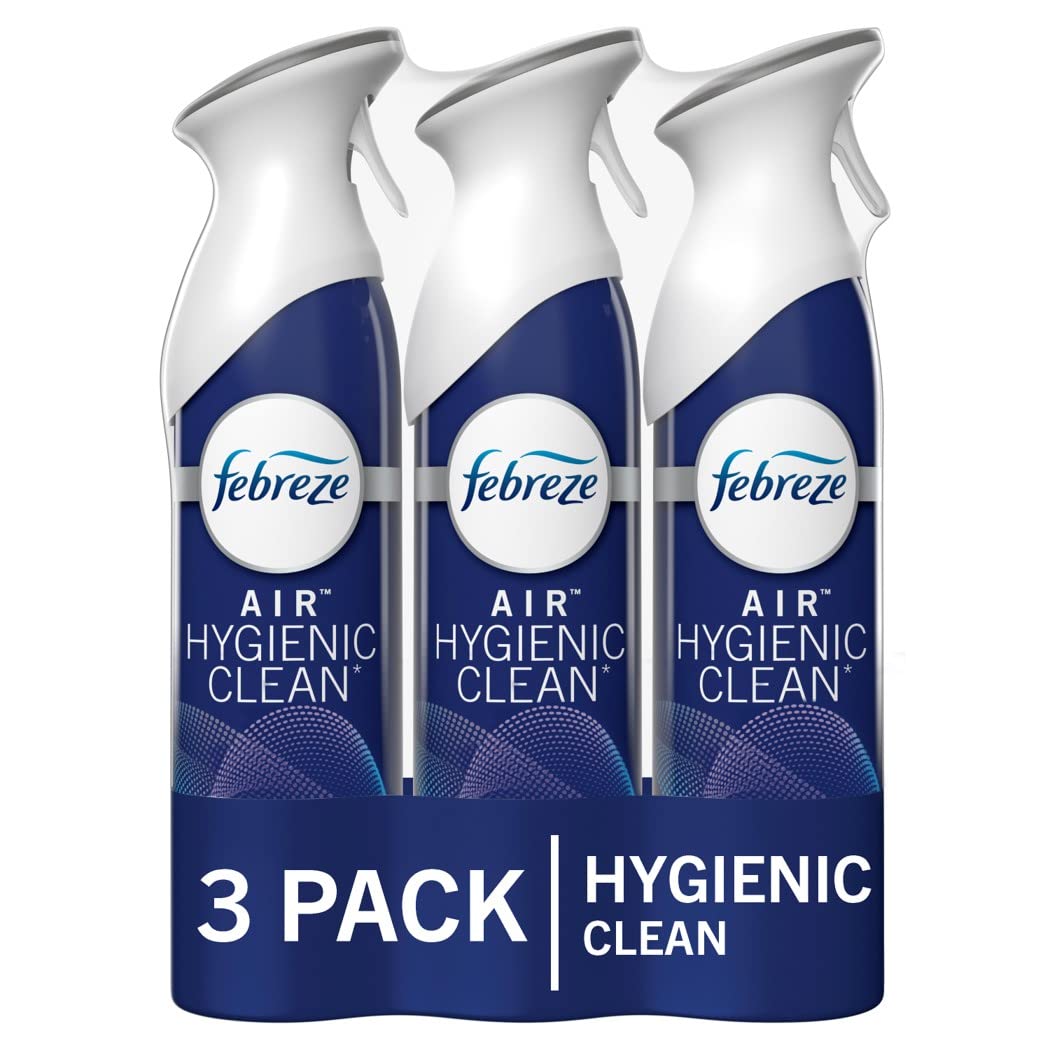 Febreze Air Freshener, Air Effects Hygienic Air Cleaning Spray, Clean Splash Scent, 8.8 Oz. Aerosol Can (Pack of 3)