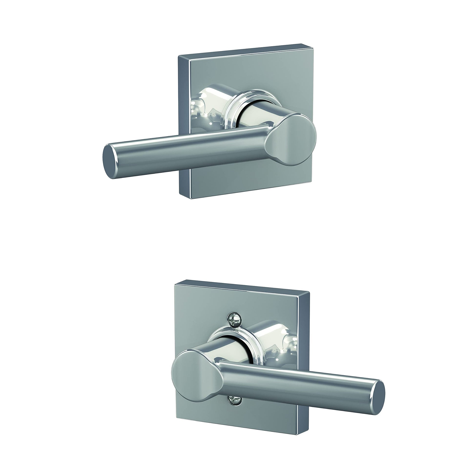 Schlage F10 BRW 625 COL Broadway Lever with Collins Trim Hall & Closet Passage Door Lock, Bright Chrome
