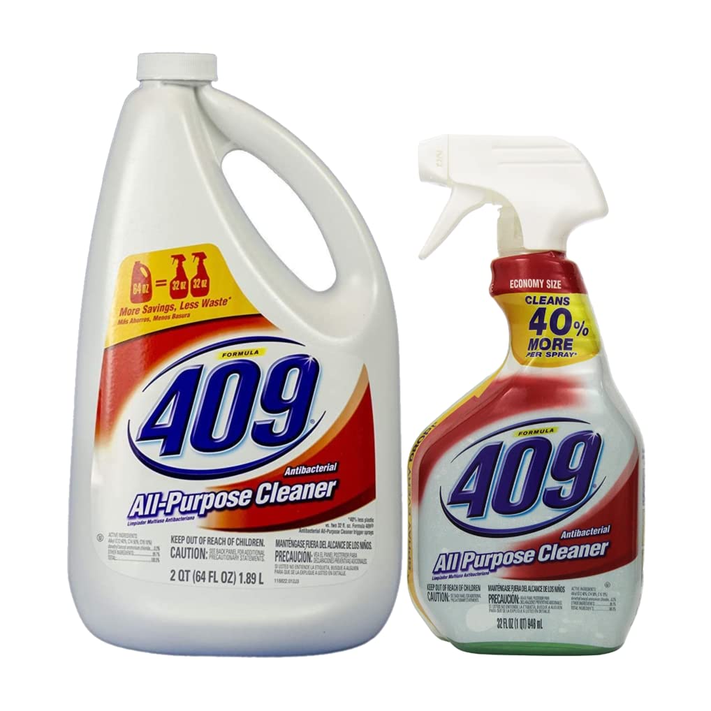 Formula 409 00636 Antibacterial Kitchen All Purpose Cleaner Disinfectant Regular, 64oz Refill + Formula 409 Multi-Surface Cleaner, Spray 32 oz