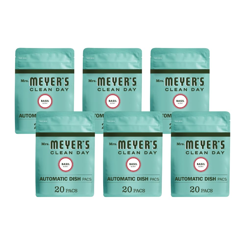 Mrs. Meyer's Auto Dishwashing Packs, Basil, 20 count (Pack of 6)