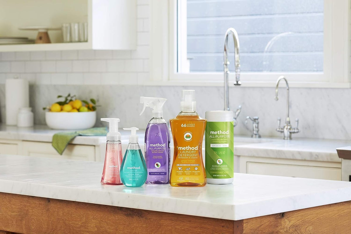 Method Pink Grapefruit Variety Pack Includes Dish Soap Hand Soap and All Purpose Cleaner, 3 Ct.