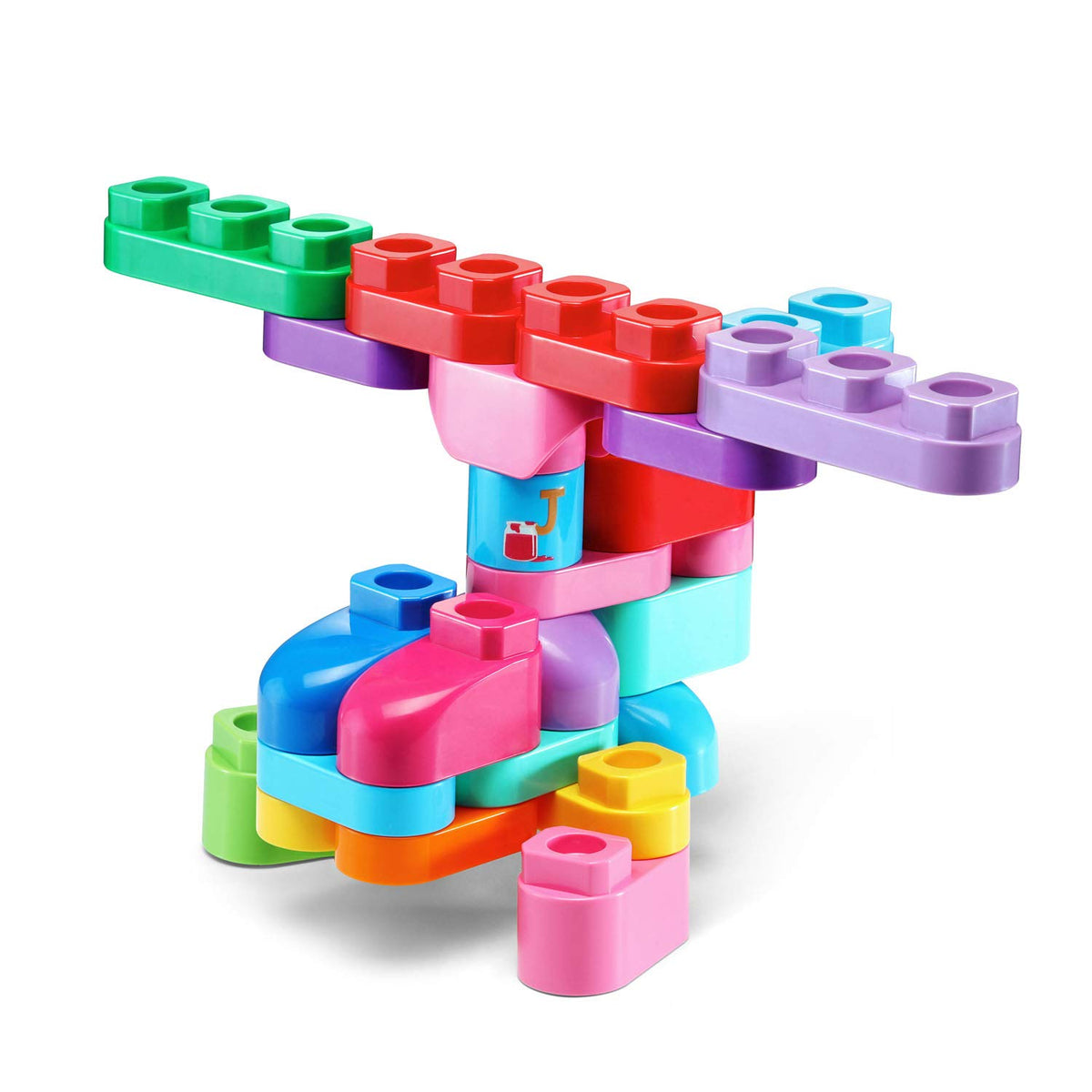 LeapFrog LeapBuilders 81-Piece Jumbo Blocks Box, Pink