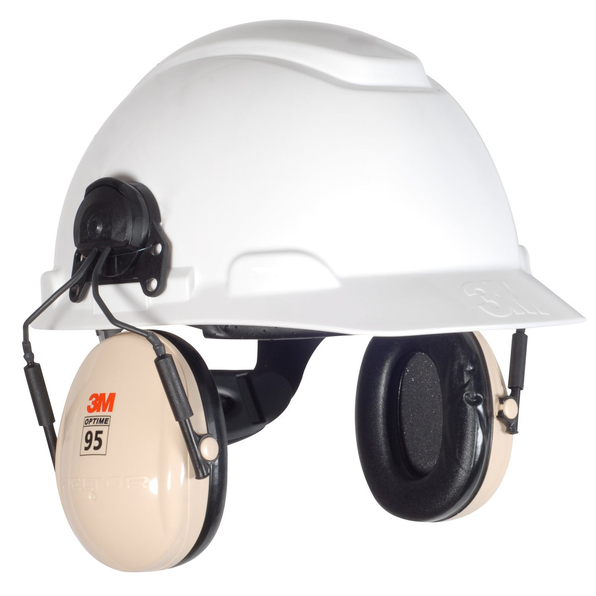 3M Optime 95 Beige And Black Helmet Mount Earmuffs