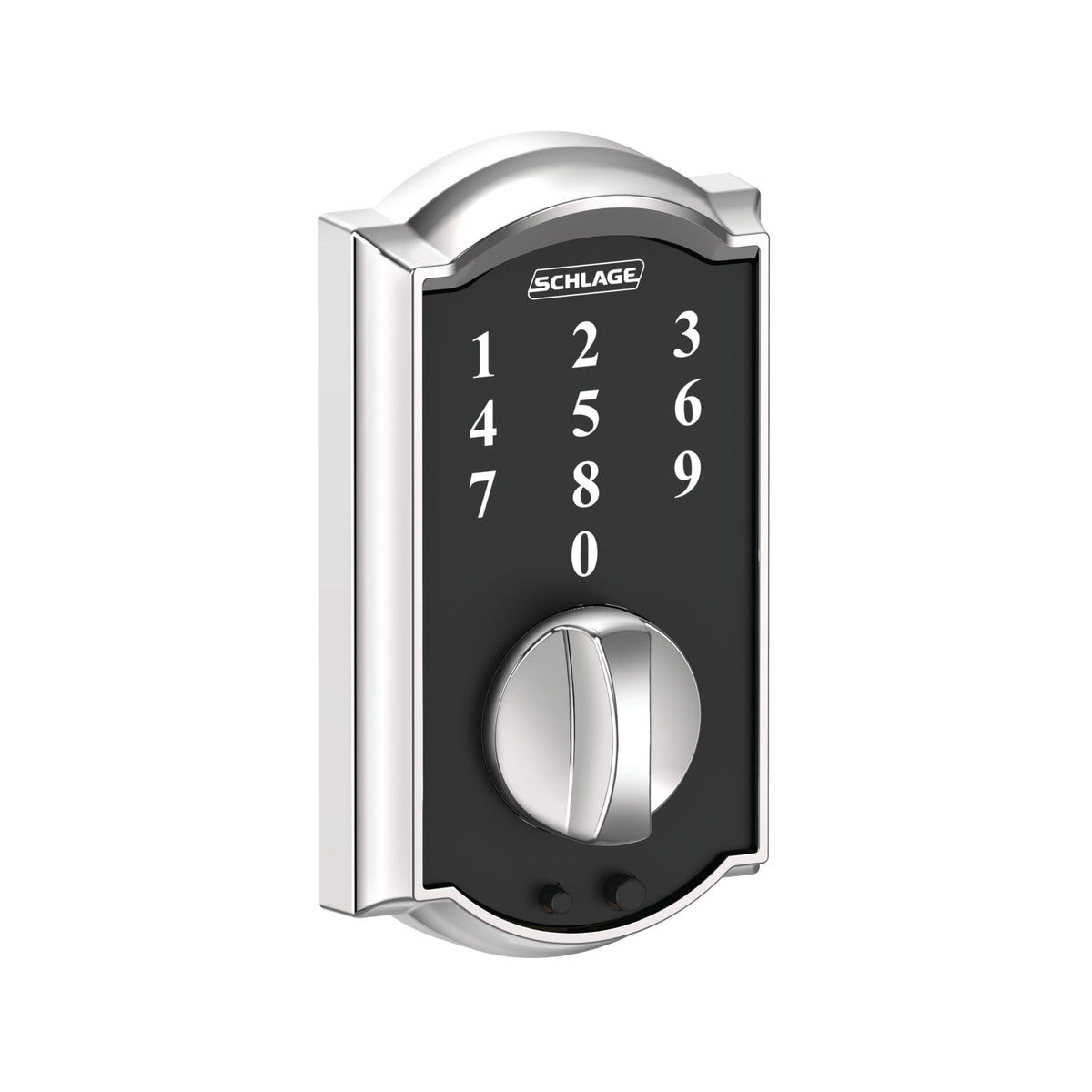 SCHLAGE BE375 CAM 625 Touch Keyless Touchscreen Electronic Deadbolt Lock, Bright Chrome