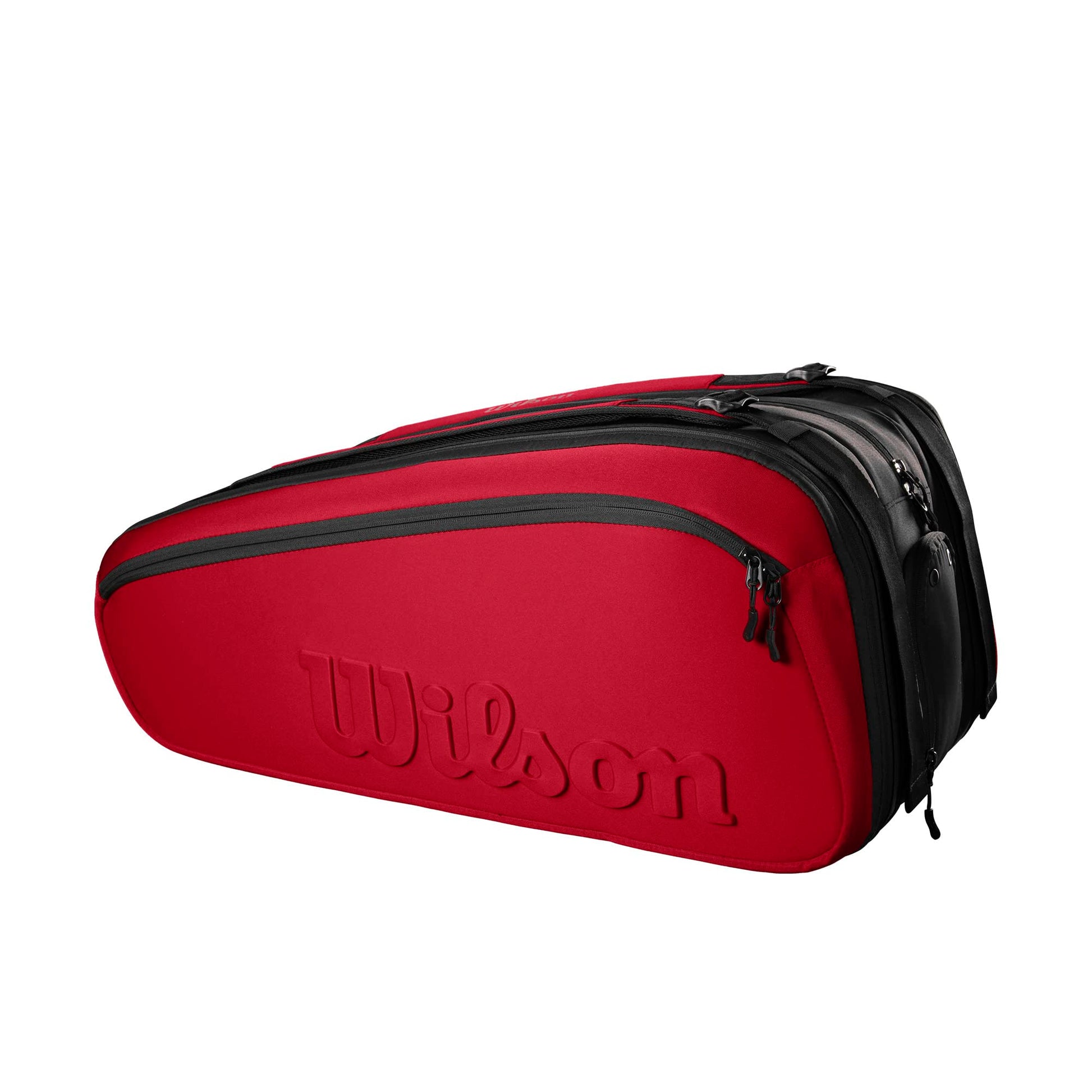 WILSON Clash V2 Super Tour Tennis Racket Bag - Red/Black, Holds up to 15 Rackets