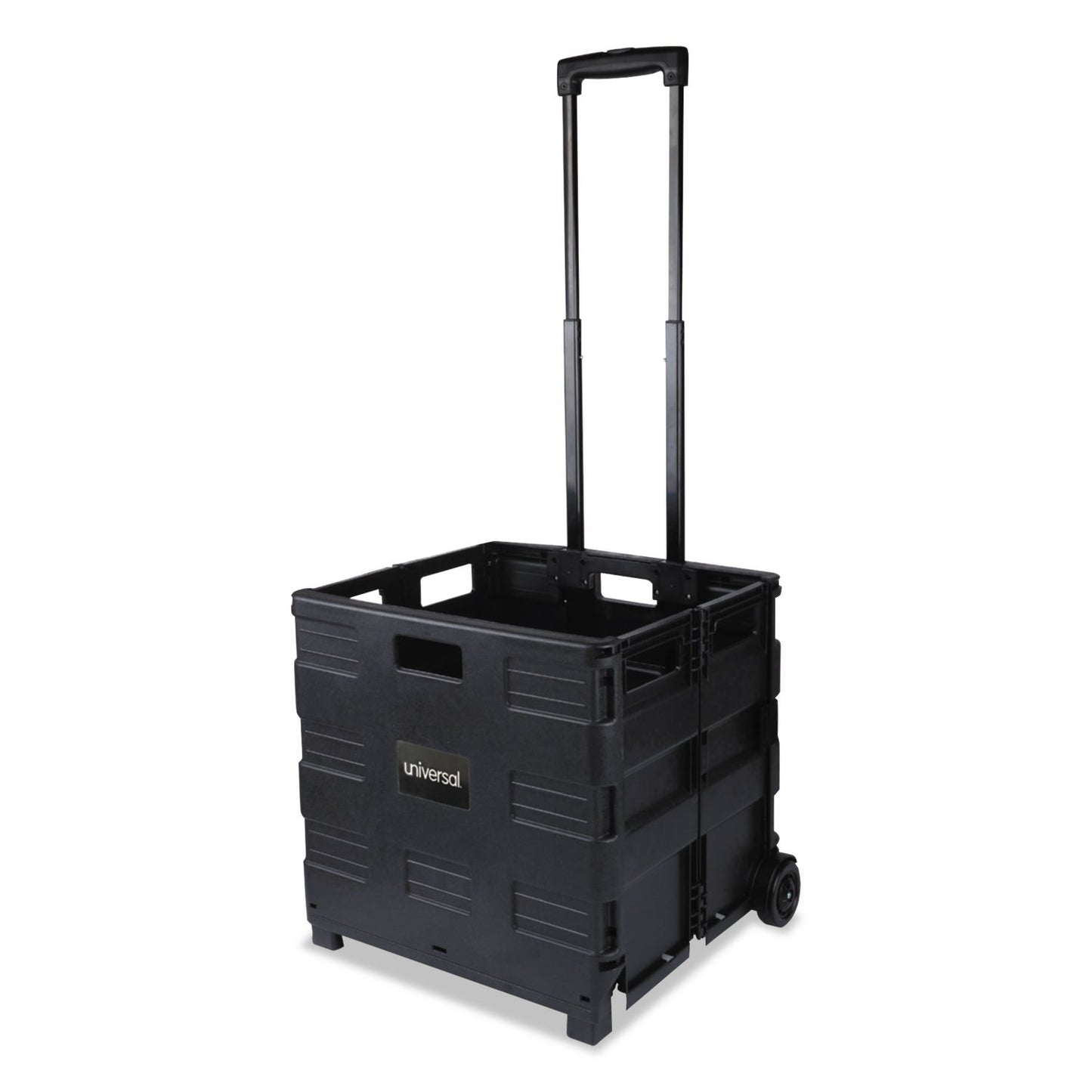 Universal 14110 Collapsible Mobile Storage Crate, 18 1/4 x 15 x 18 1/4 to 39 3/8, Black