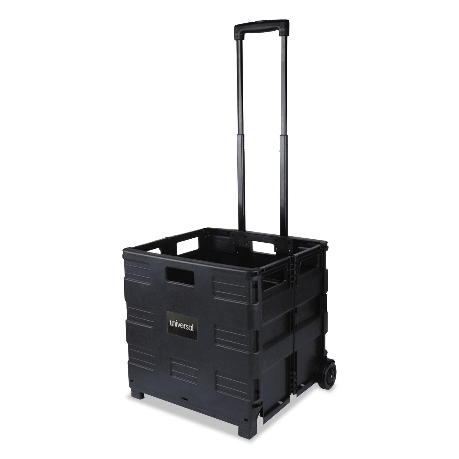 Universal 14110 Collapsible Mobile Storage Crate, 18 1/4 x 15 x 18 1/4 to 39 3/8, Black
