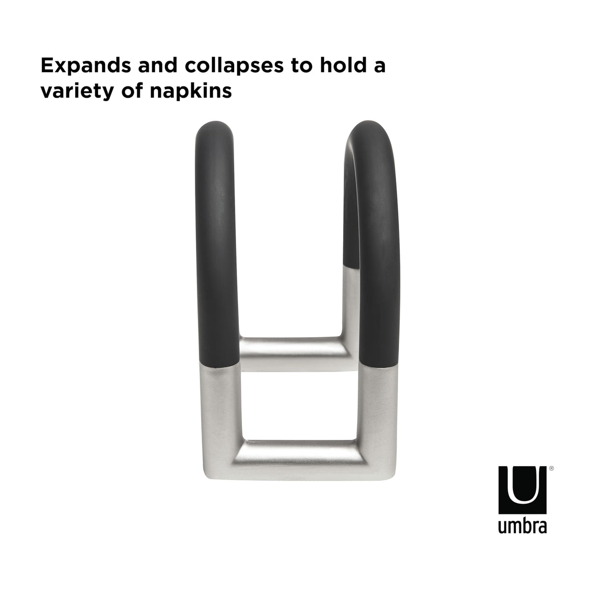 Umbra Swivel Squeeze Napkin Holder With Dual Chrome Soft Touch Swivels Made of Metal and Plastic - Heavy-Duty Kitchen & Dining Room Paper Storage - Stores a Bulk Amount of Napkins and Accommodates Any Amount