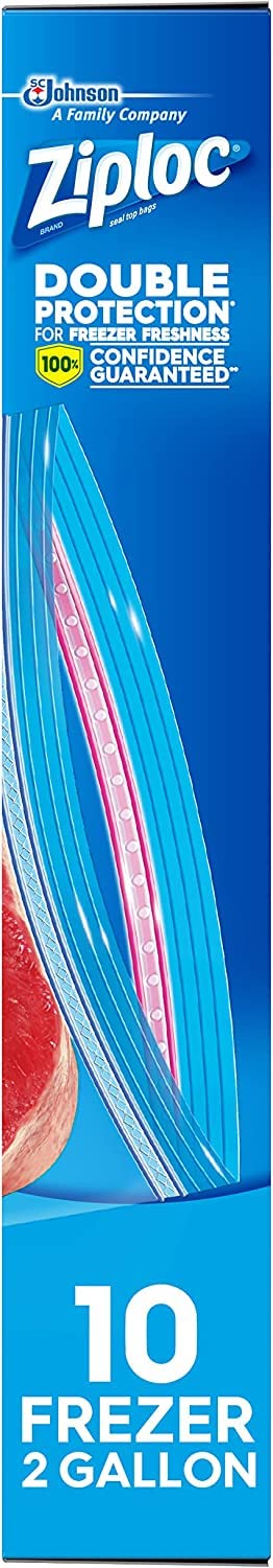 Ziploc Freezer Bags, 2 Gallon, 10 CT (Pack - 6)