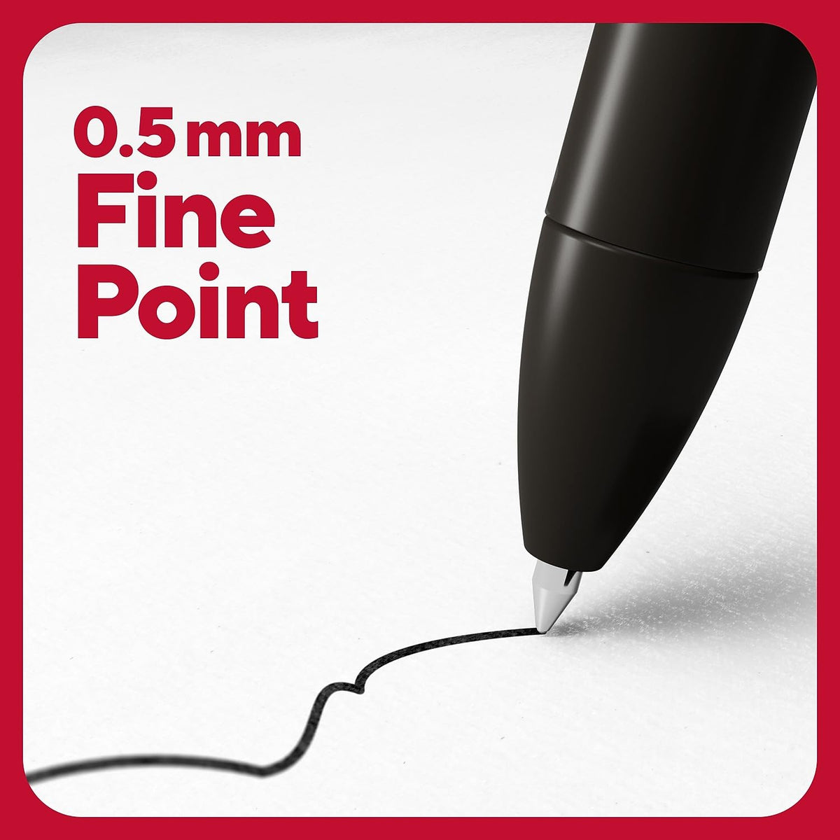 STAPLES TRU RED Retractable Quick Dry Gel Pens Fine Point 0.5mm Blk Dozen