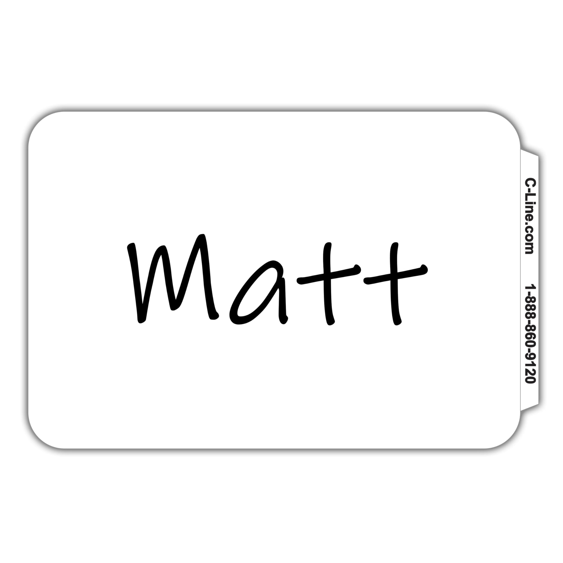 C-Line Pressure Sensitive Peel and Stick Name Badges, Plain White, 3.5 x 2.25 Inches, 100 per Box (92277)