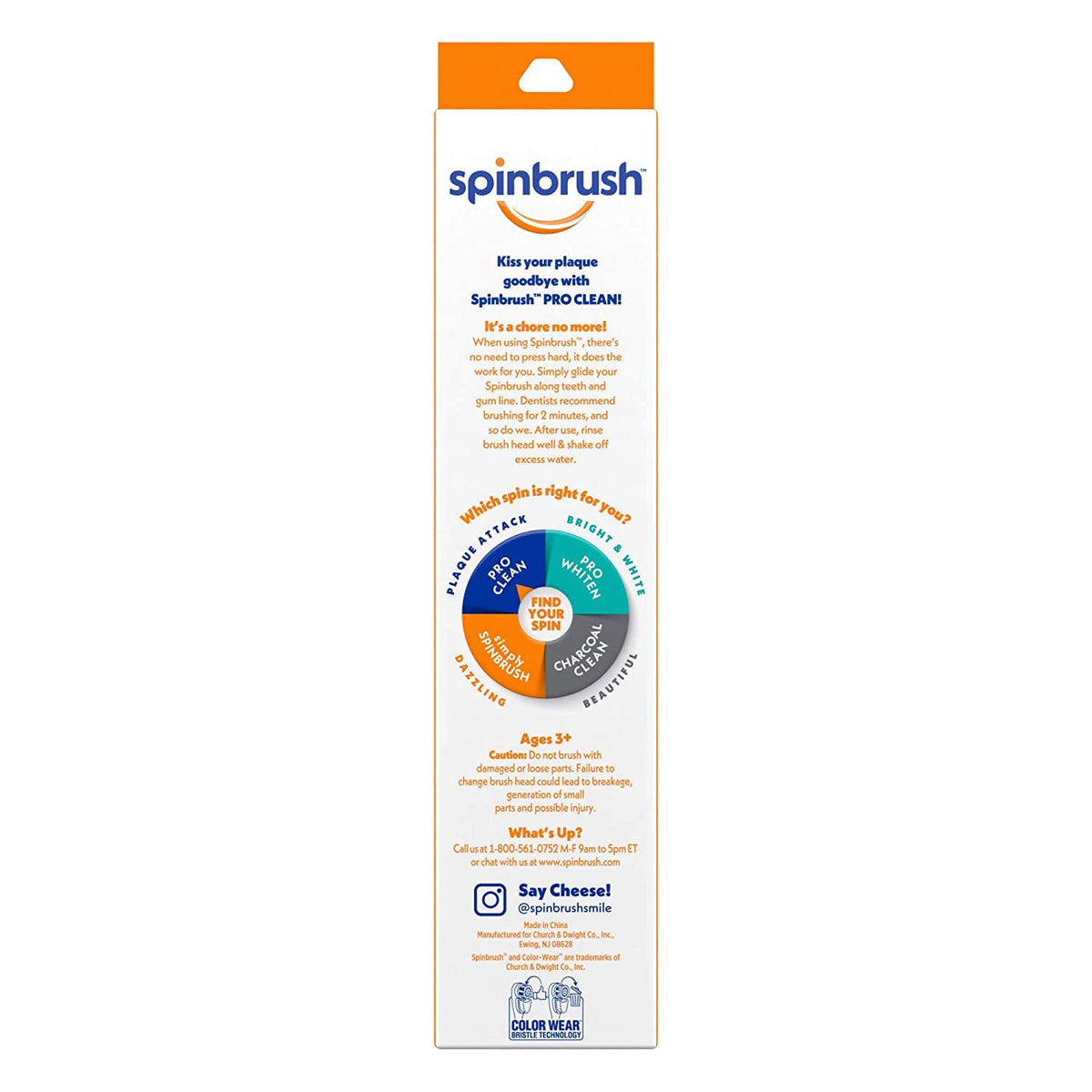 ARM & HAMMER Spinbrush Pro Series Daily Clean Powered Toothbrush Medium - Color Vary (Pack of 4)