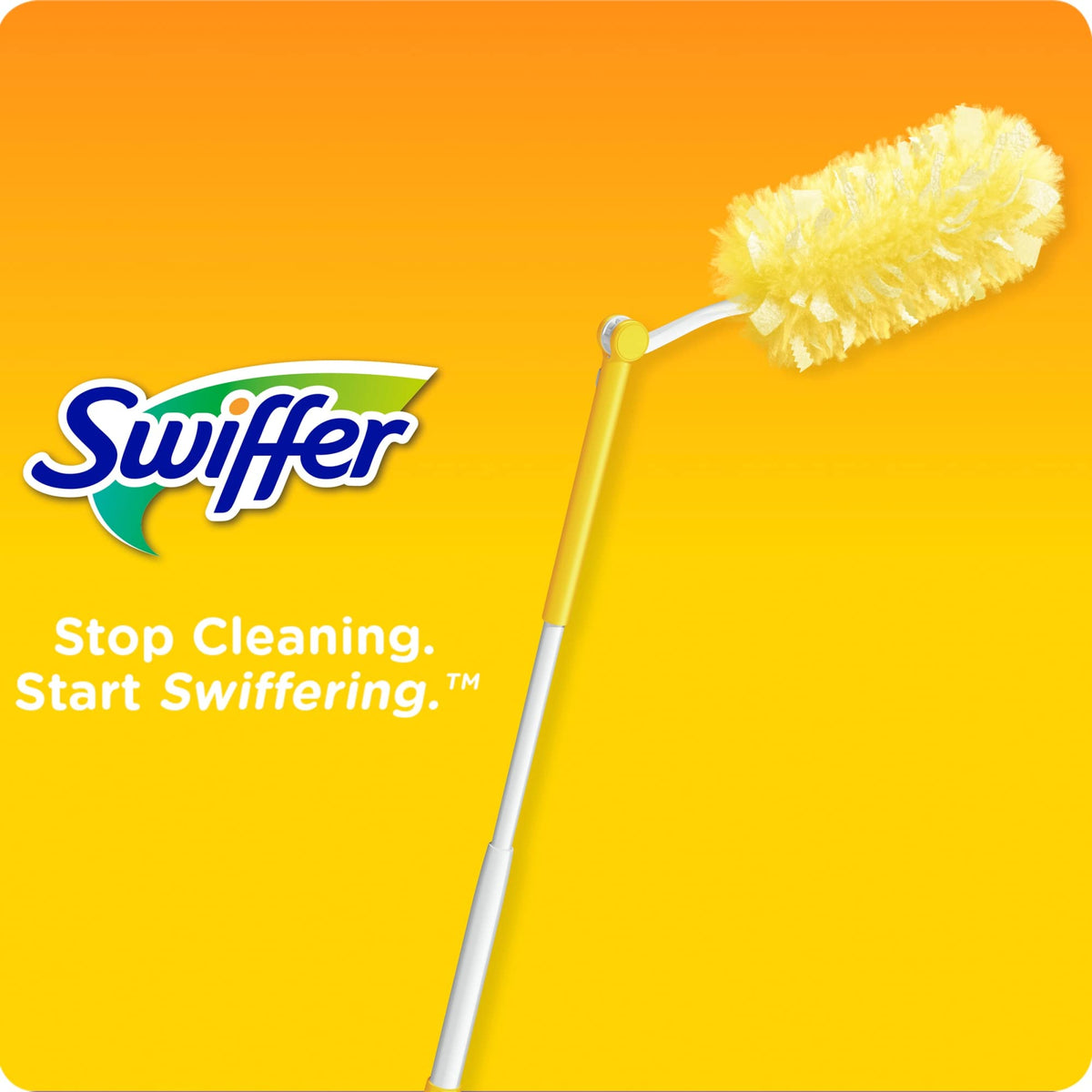 Swiffer Dusters Heavy Duty 3 ft Extended Handle Dusting Kit (1 Duster, 3 Refills)