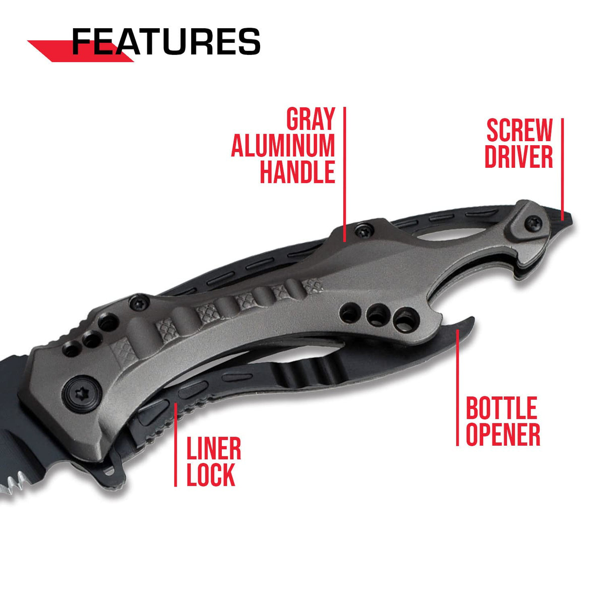 TAC Force TF-705GY Tactical Spring Assisted Knife 4.5"" Closed, Grey camo