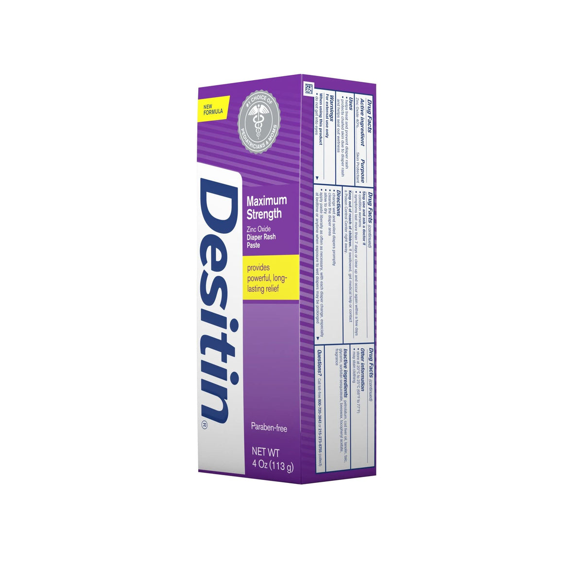 DESITIN Maximum Strength Diaper Rash Paste 4 Ounce (Pack of 2)