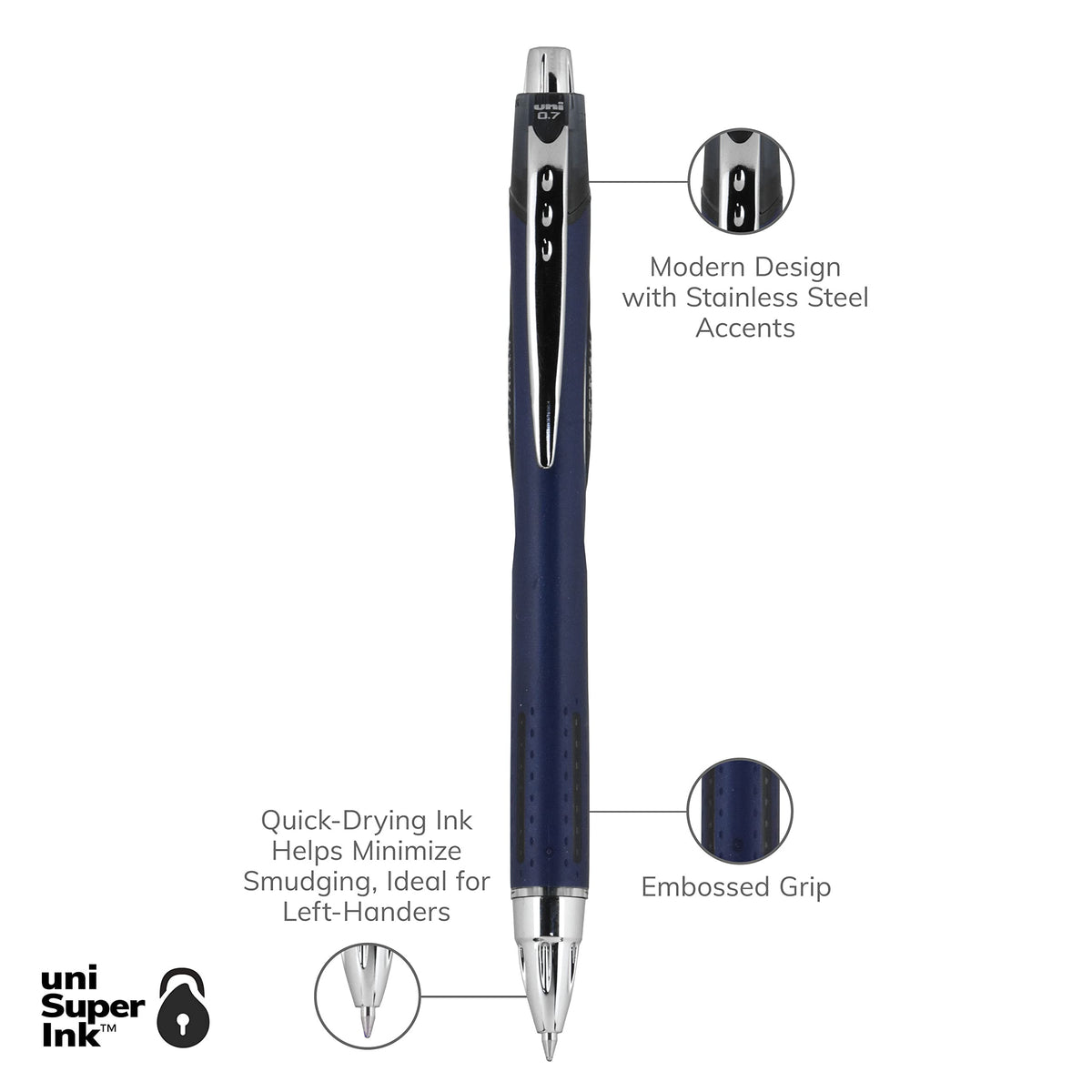Uni-Ball Jetstream RT 12 Pack, 0.7mm - Black Ballpoint Pens - Wirecutter Best Pen, School Pens, Ink Pens | Ballpoint Pen, Colored Pens, Fine Point, School Supplies