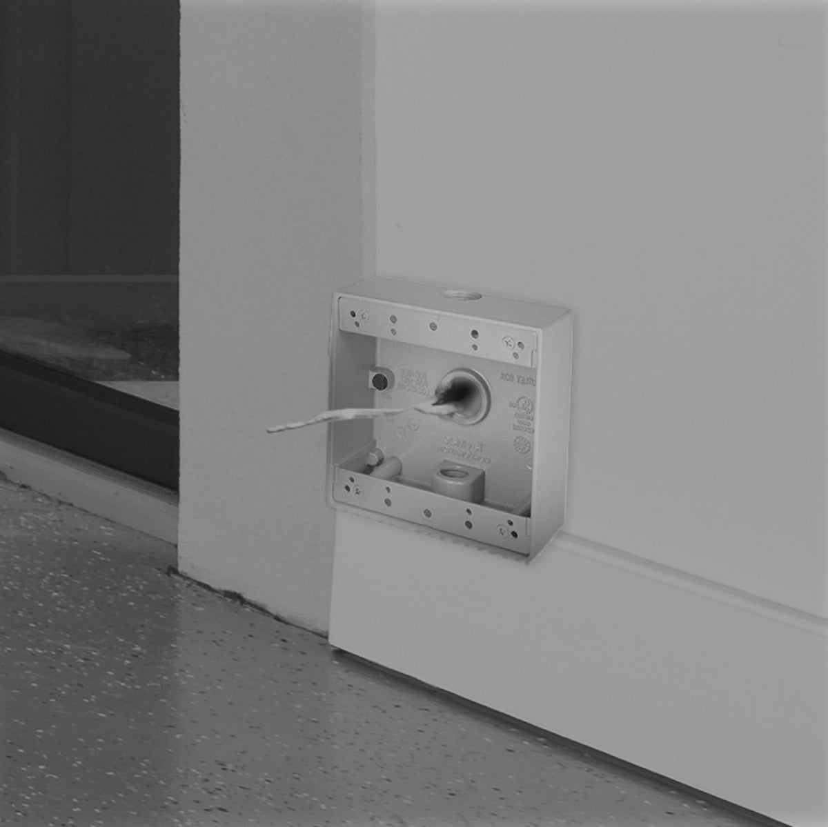 2-Gang Weatherproof Box, Three 1/2 in. Outlets, White, Bronze
