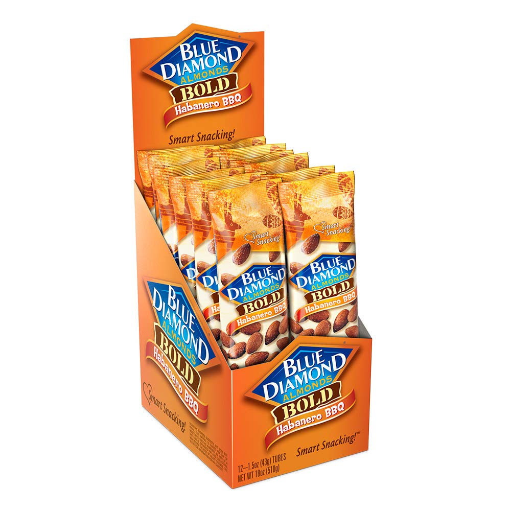 Blue Diamond Almonds, Bold Habanero BBQ, 1.5 Ounce, (Pack of 24)