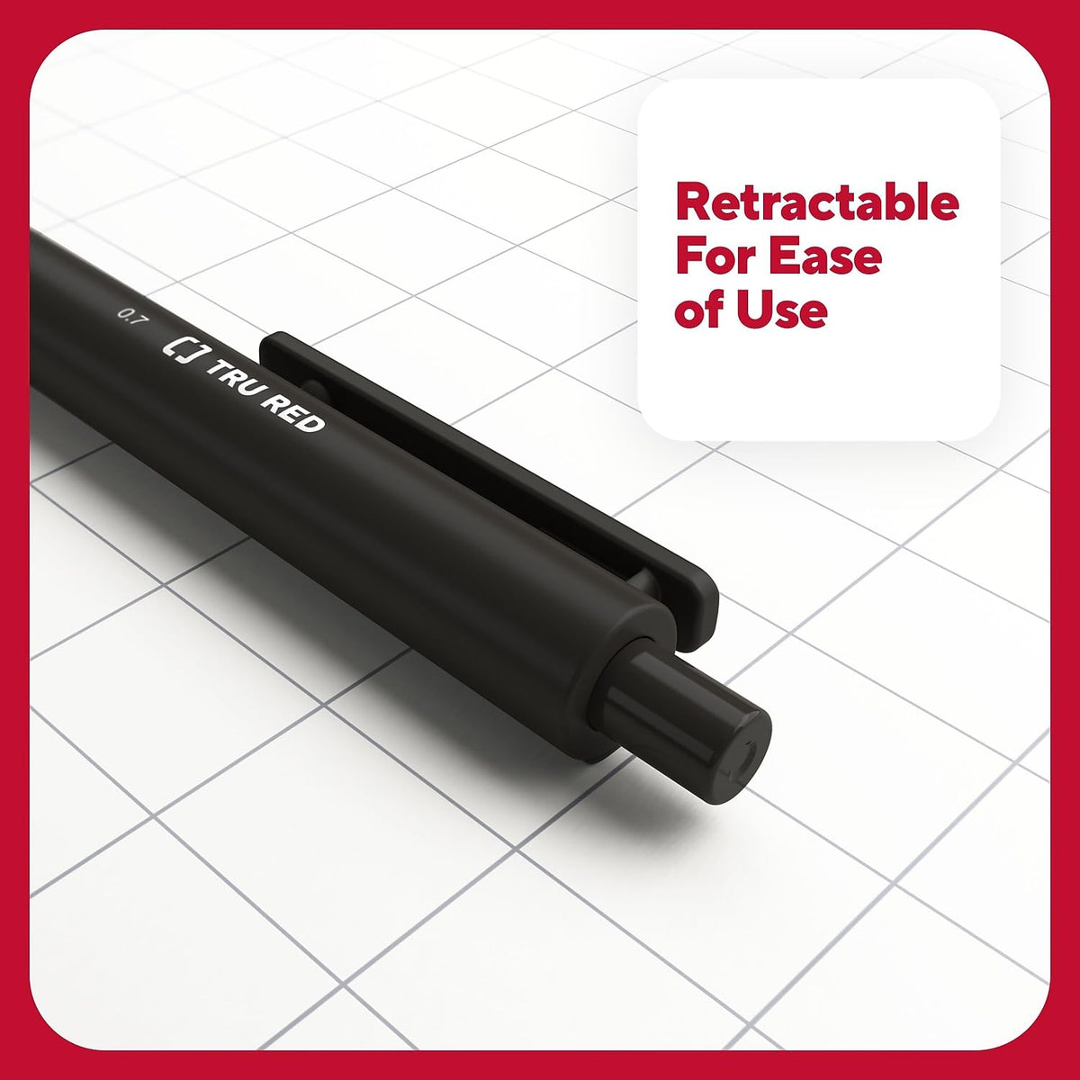 TRU RED Quick Dry Gel Pens Med Point 0.7mm Blk Dozen (TR54480)