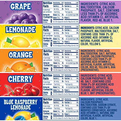 Kool-Aid Unsweetened Fruit Variety Zero Calories Powdered Drink Mix 50 Count Pitcher Packets